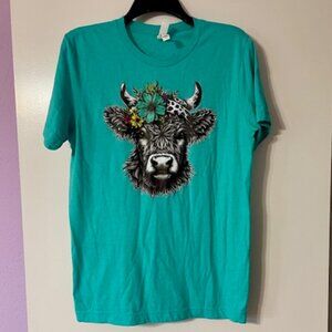 Highlander Graphic Canvas T-Shirt (Medium) Teal